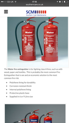 Fire Extinguisher page on iPhone